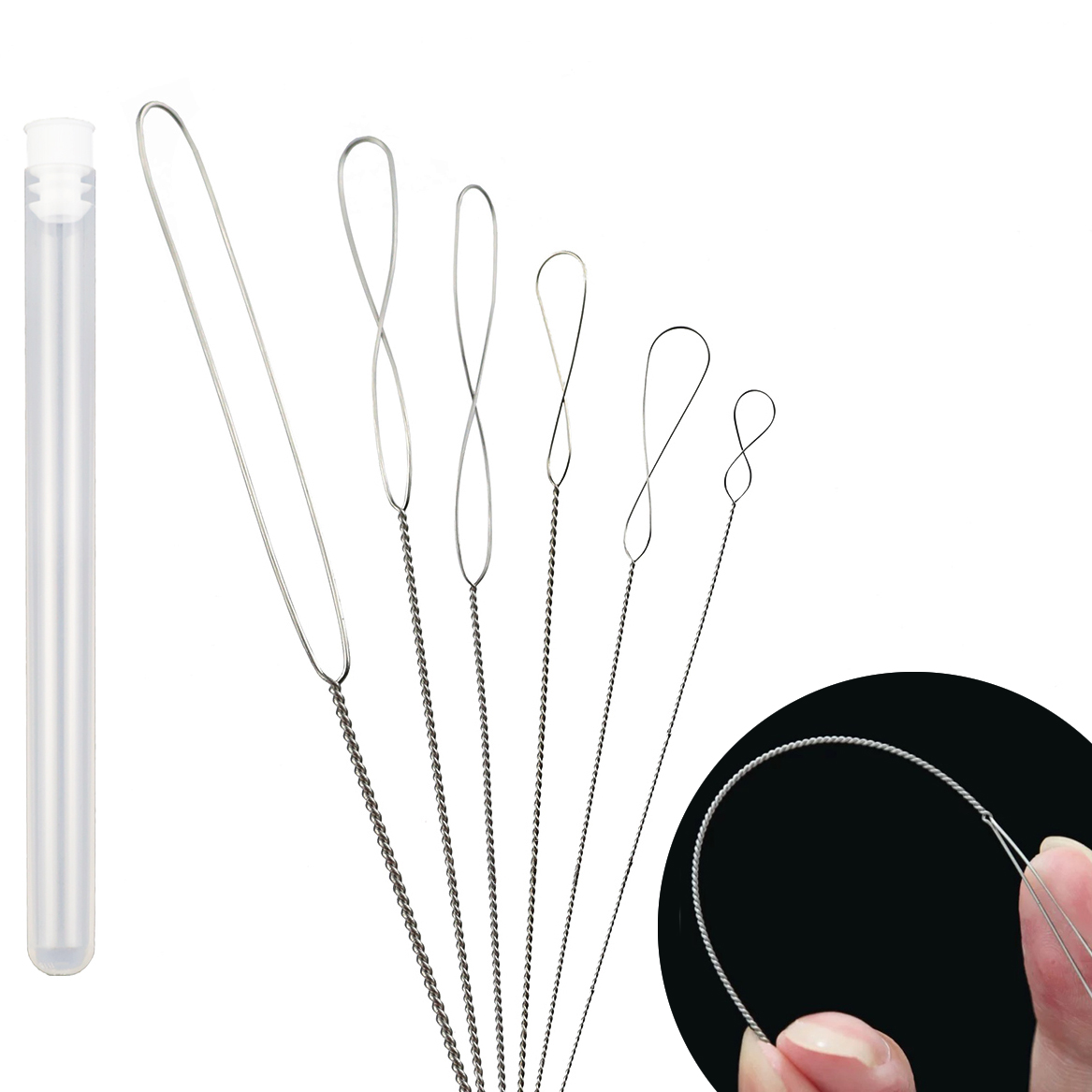 Beading Needle Fine - 6Pcs/Lot 0.2-0.7mm Twisted Pin Stainless Steel