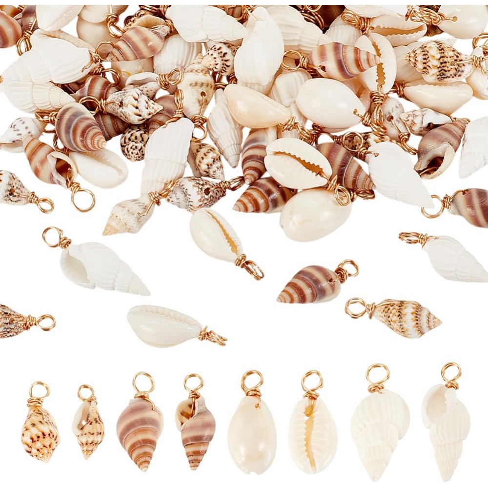 Jewelry Making Kit - 100pcs 4 Styles Natural Shell Charms