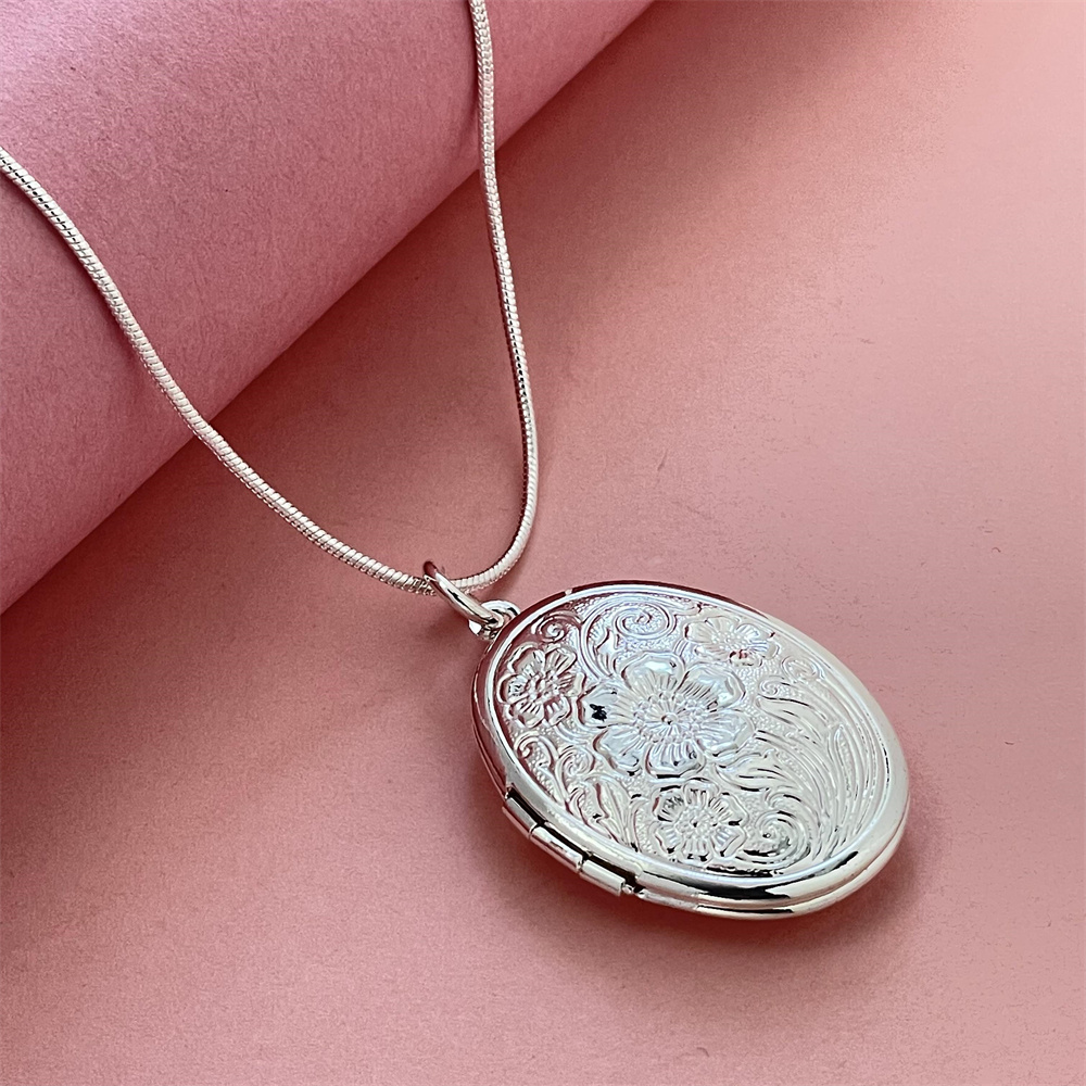 Pendant Blank Bezel - 925 Silver Snake Necklace Oval Photo