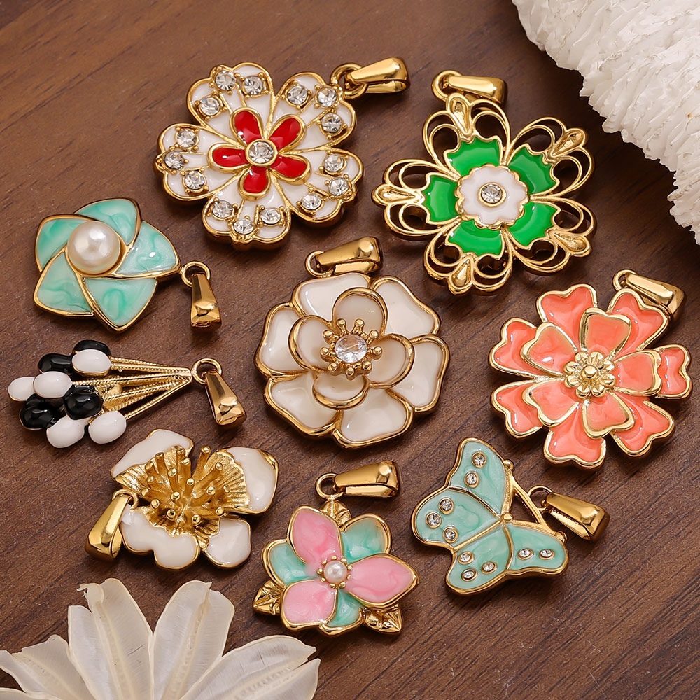 2PCS Stainless Steel Enamel La - đánh giá và giá Jewelry Making Materials Wholesale