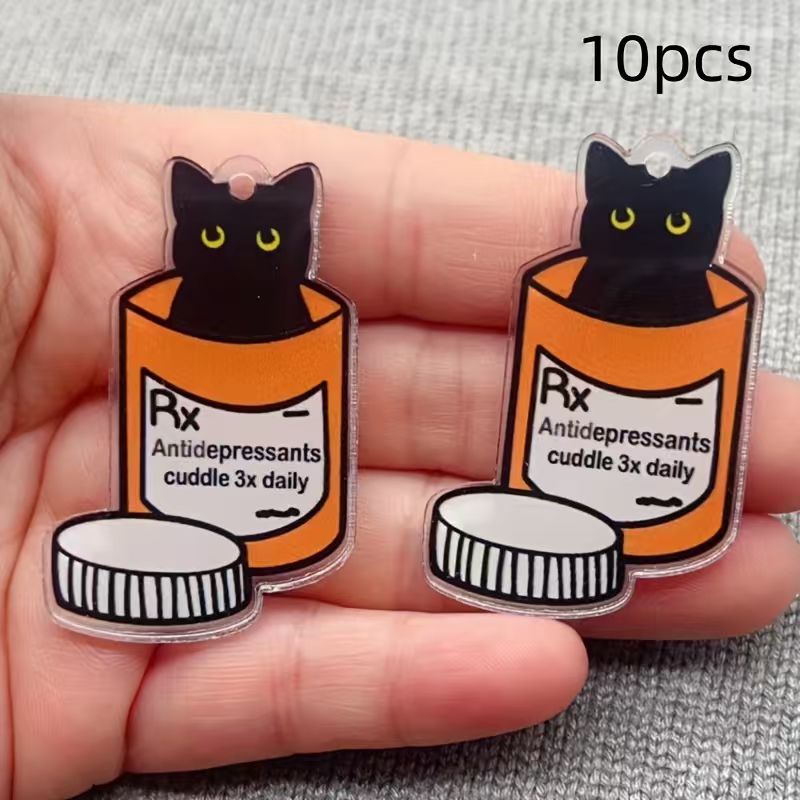 10pcs acrylic medicine cat pen - đánh giá và giá Jewelry Making Diy