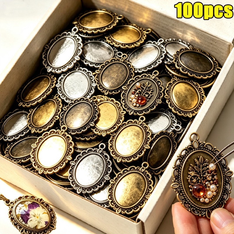 Vintage Oval Lace Bezel Pendan - đánh giá và giá Pendant Blank Bezel