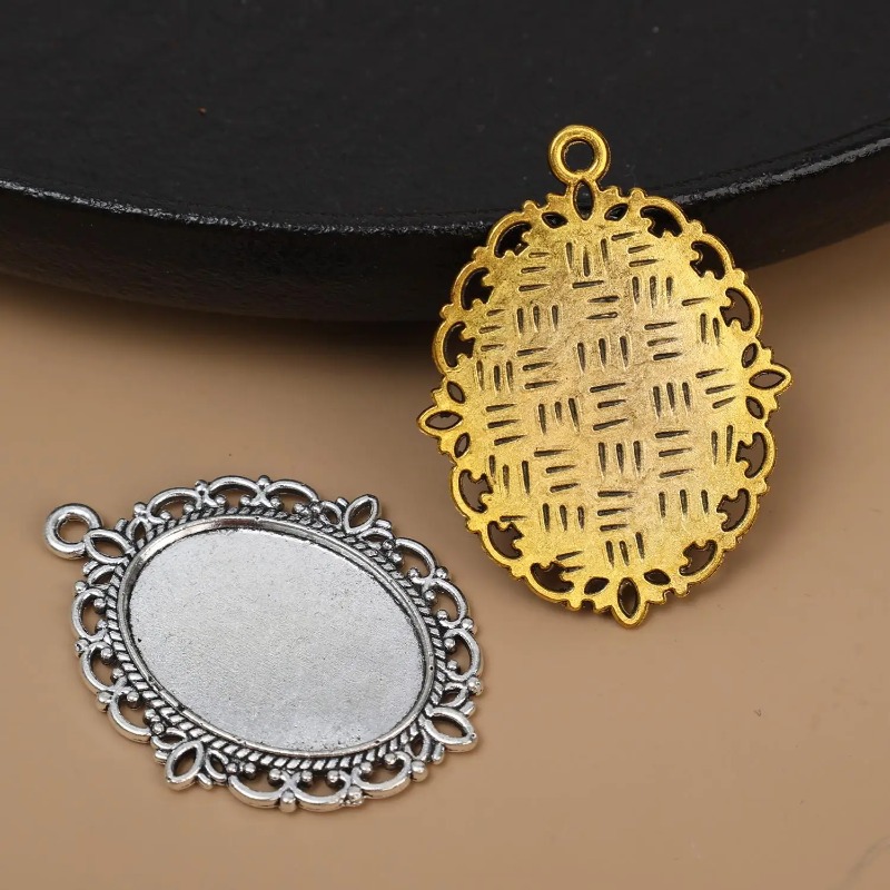 Vintage Oval Lace Bezel Pendan - đánh giá và giá Pendant Blank Bezel