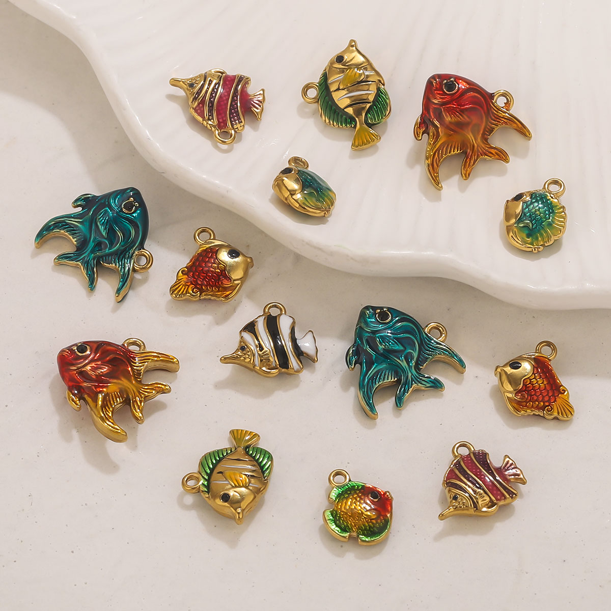 4pcs Stainless Steel Enamel Oc - đánh giá và giá Jewelry Making Materials Wholesale