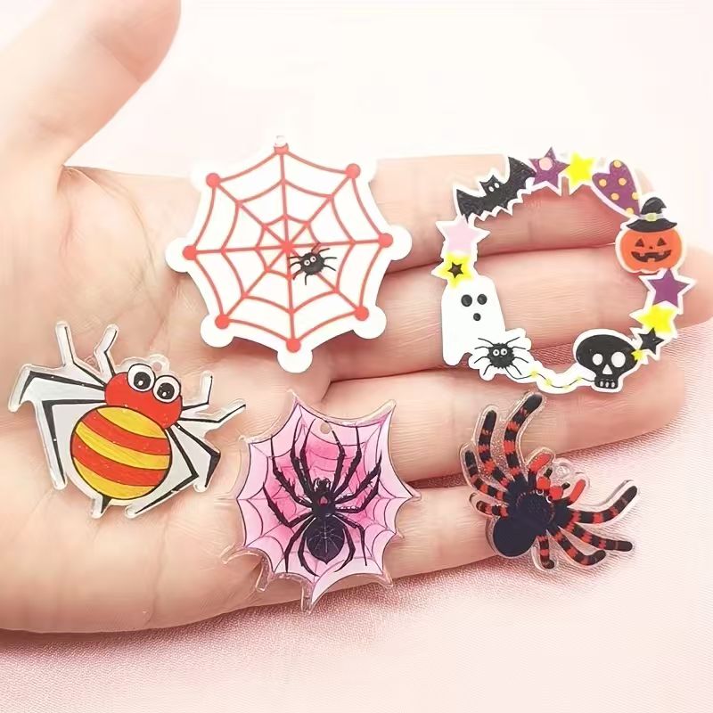 10pcs acrylic Halloween spider - đánh giá và giá Jewelry Making Diy