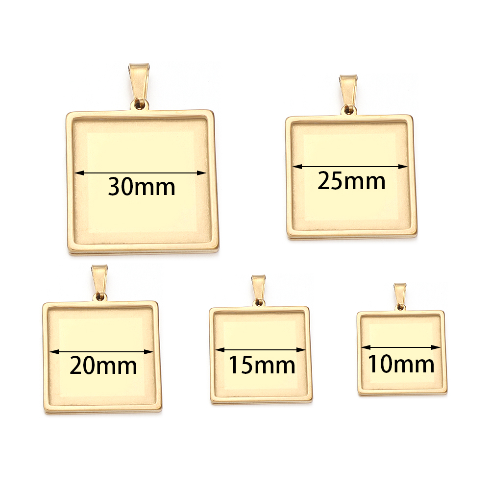2Pcs Stainless Steel 10 15 20  - đánh giá và giá Pendant Blank Bezel