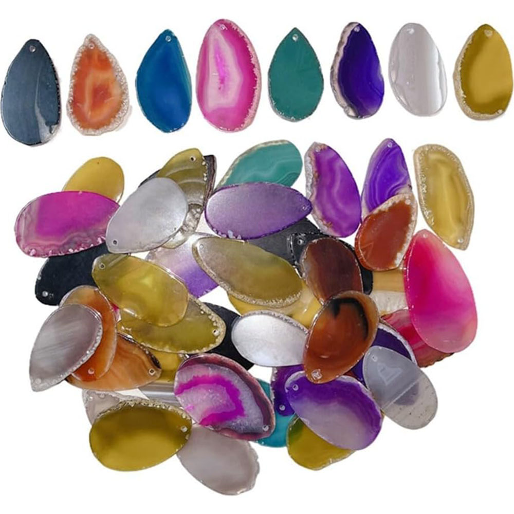 Polished Agate Slices Drilled  - đánh giá và giá Jewelry Making Table