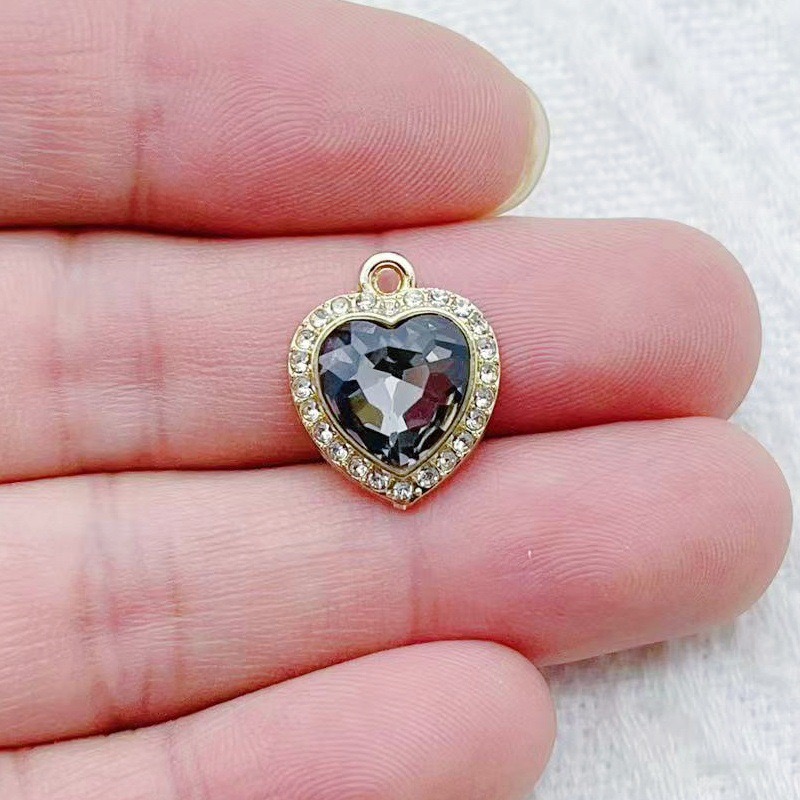 10pcs heart-shaped inlaid colo - đánh giá và giá Jewelry Making Diy