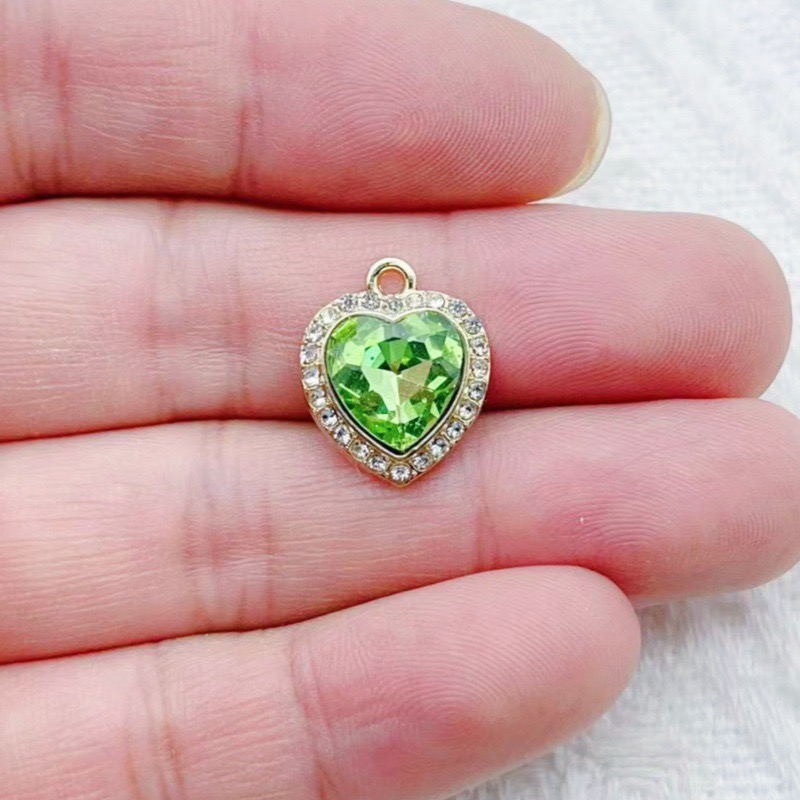 10pcs heart-shaped inlaid colo - đánh giá và giá Jewelry Making Diy