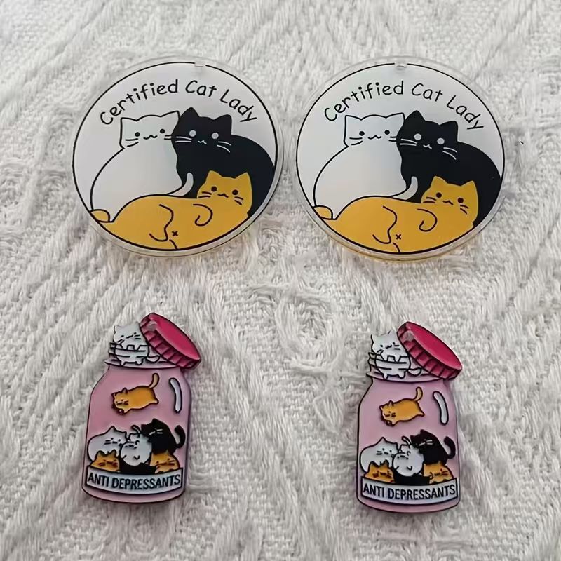 10pcs acrylic cute cat pendant - đánh giá và giá Jewelry Making Diy