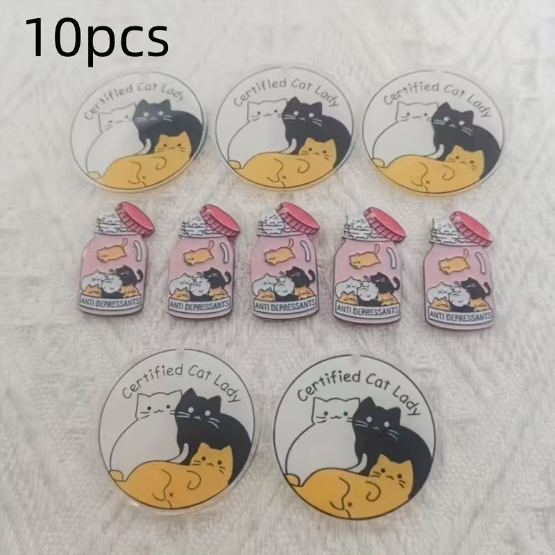 10pcs acrylic cute cat pendant - đánh giá và giá Jewelry Making Diy
