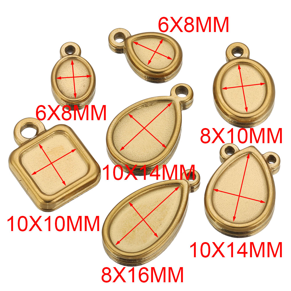 5pcs Stainless Steel Square Dr - đánh giá và giá Pendant Blank Bezel
