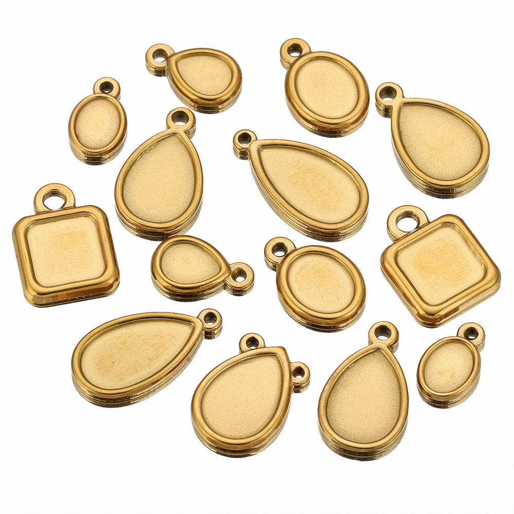 5pcs Stainless Steel Square Dr - đánh giá và giá Pendant Blank Bezel
