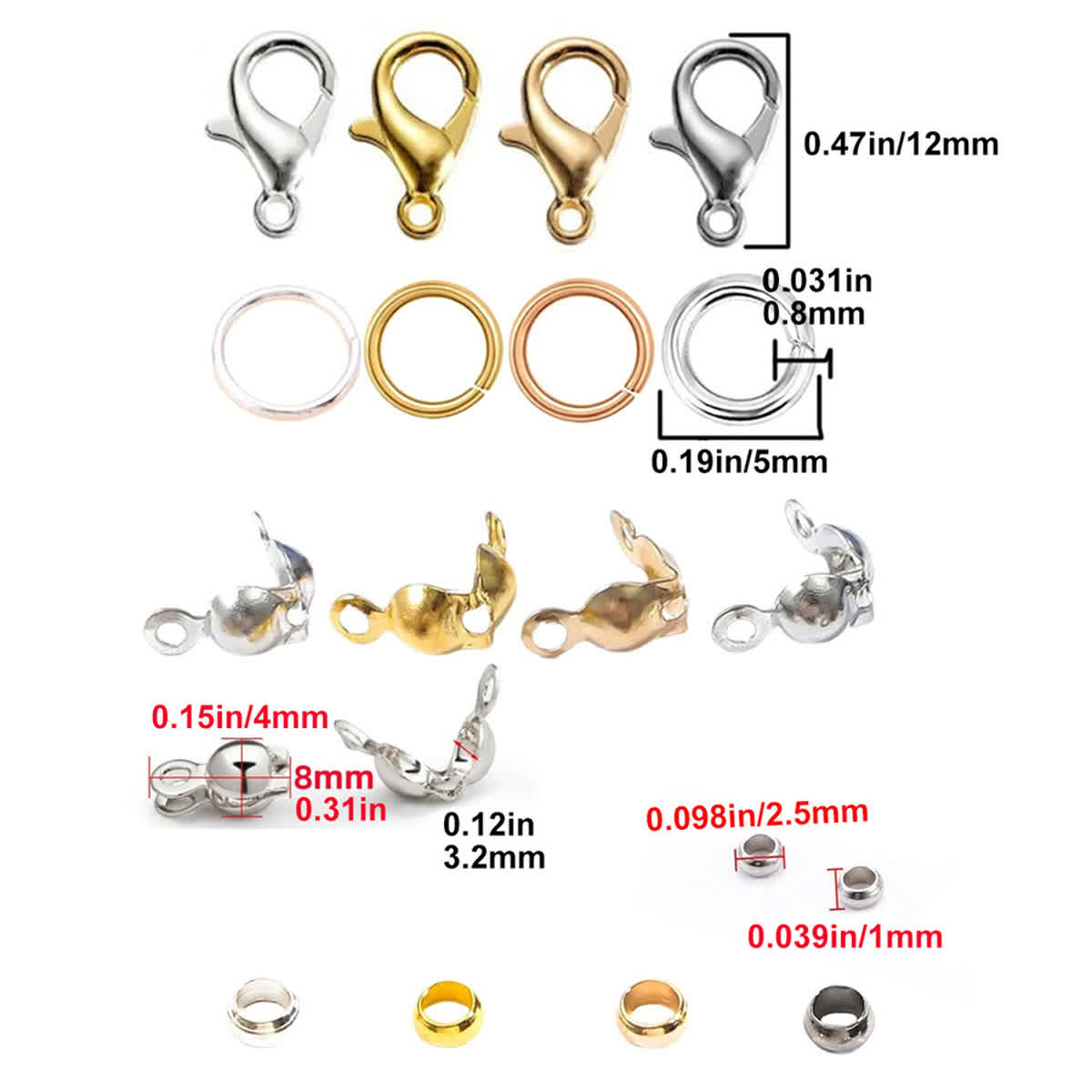Assorted-Color Alloy 4-Piece S - đánh giá và giá Jewelry Making Education