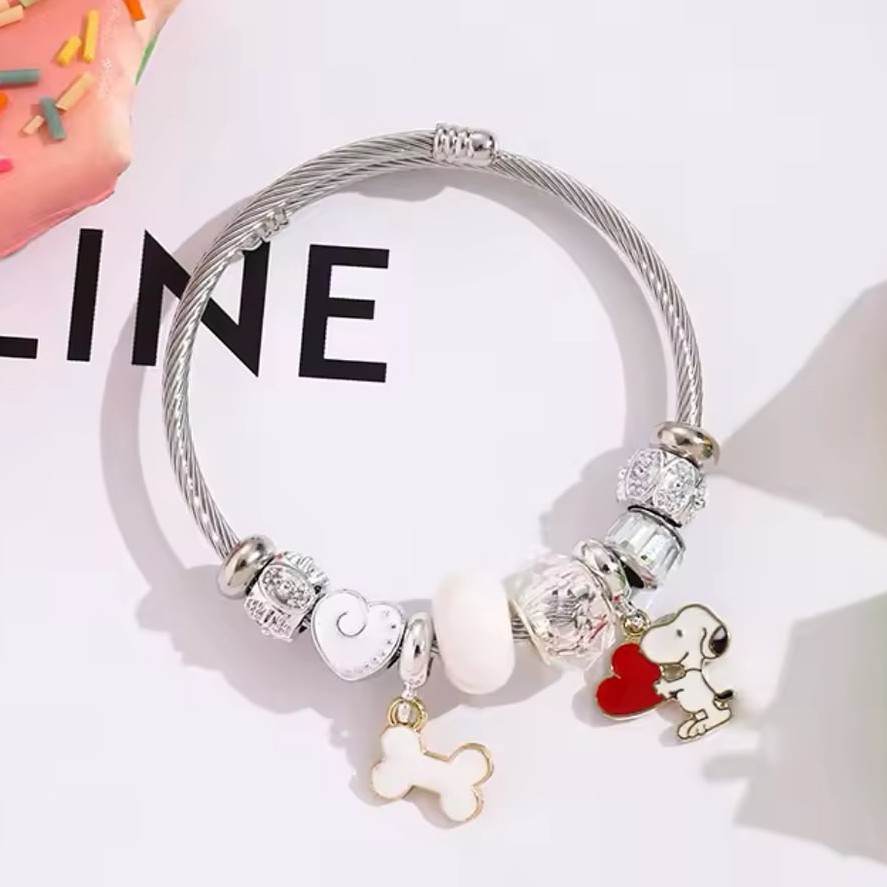 Cute Cartoon Snoopy Bone Heart - đánh giá và giá Jewelry Making Parts