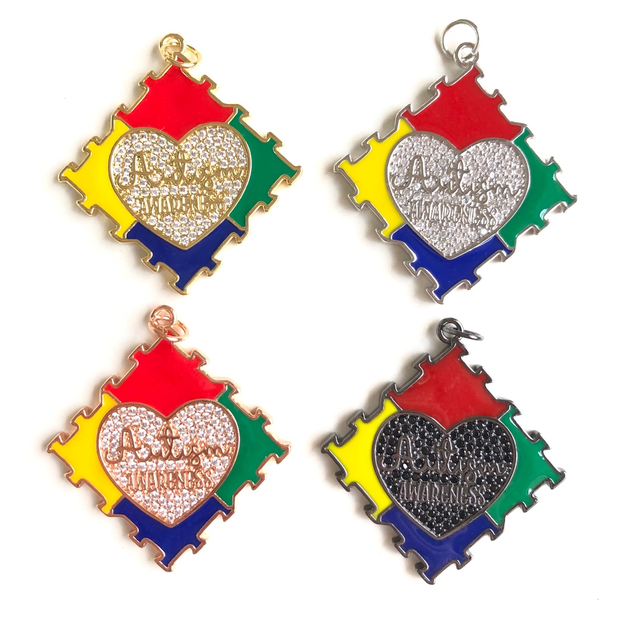 5pcs Zirconia Pave Autism Awar - đánh giá và giá Jewelry Making Game