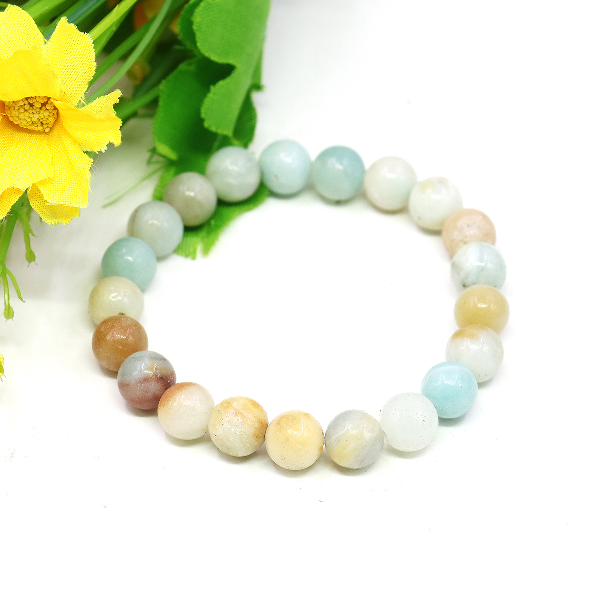 8mm Natural Round Blue Amazon  - đánh giá và giá Jewelry Making Amazon