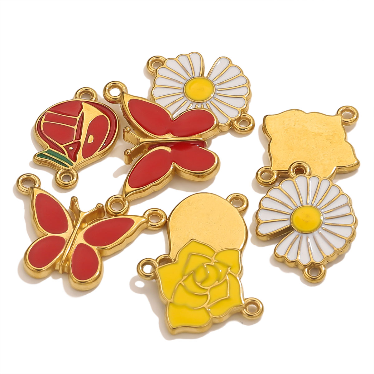 4pcs Stainless Steel Enamel Vi - đánh giá và giá Jewelry Making Materials Wholesale