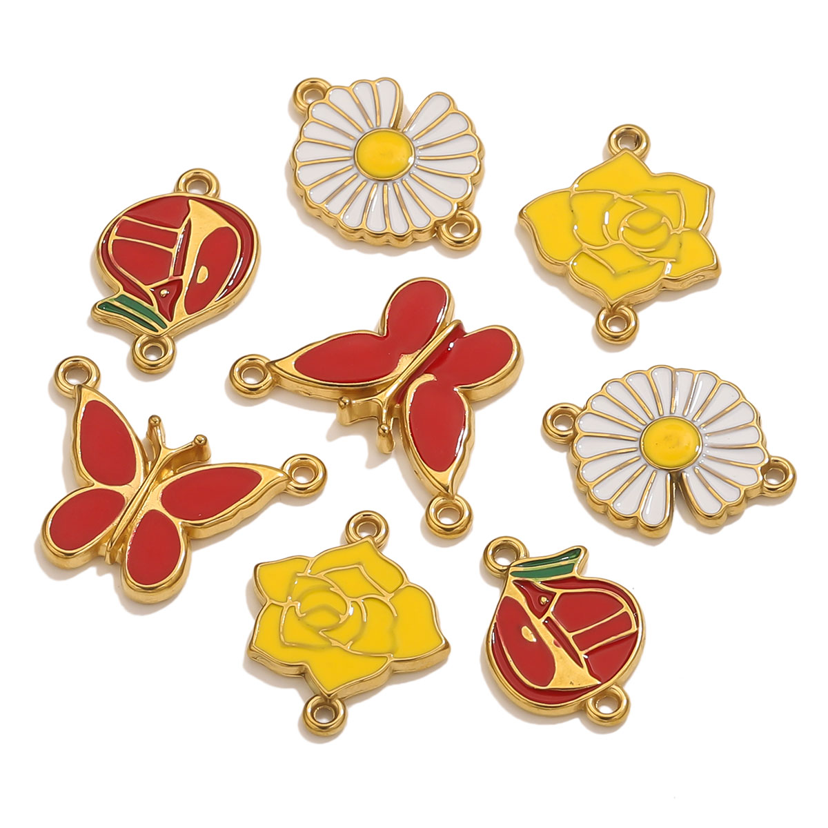 4pcs Stainless Steel Enamel Vi - đánh giá và giá Jewelry Making Materials Wholesale