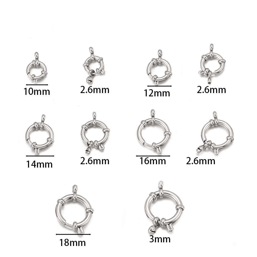 2pcs Stainless Steel Round Spr - đánh giá và giá Jewelry Making Parts