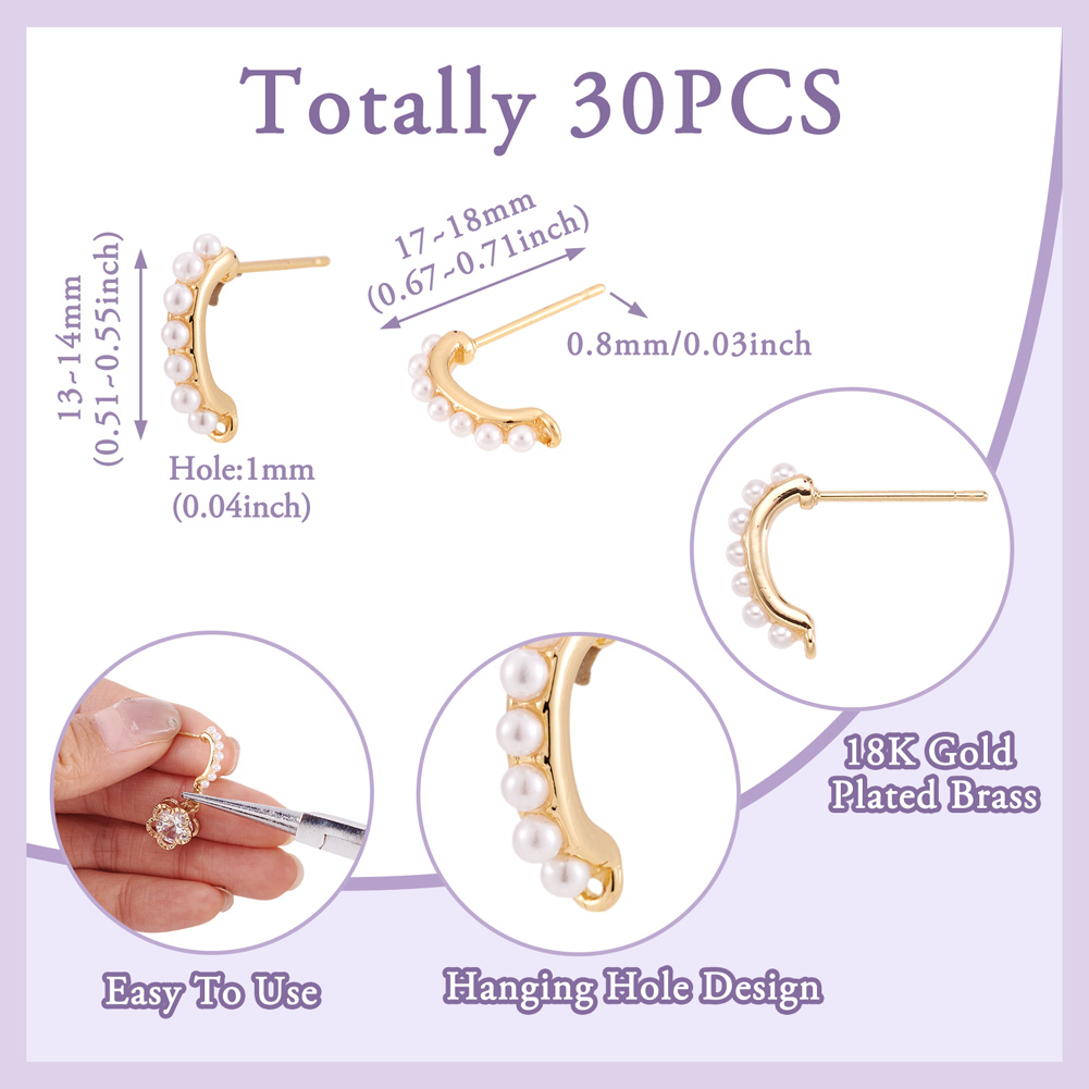 30pcs Brass Stud Earring Findi - đánh giá và giá Jewelry Making Bead