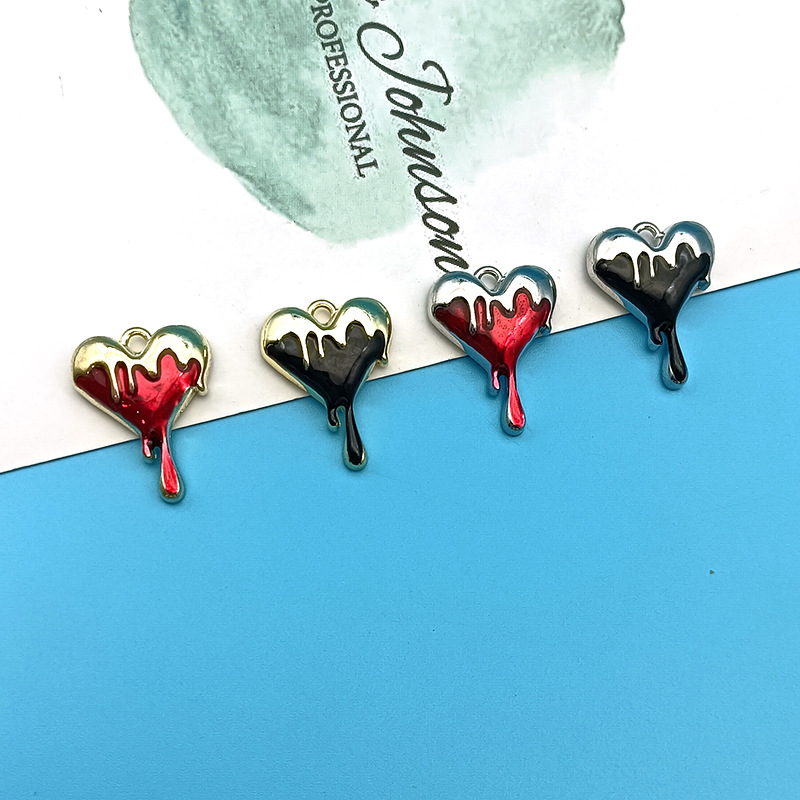 10pcs Melt Heart Charms Black  - đánh giá và giá Jewelry Making 4 Year Old