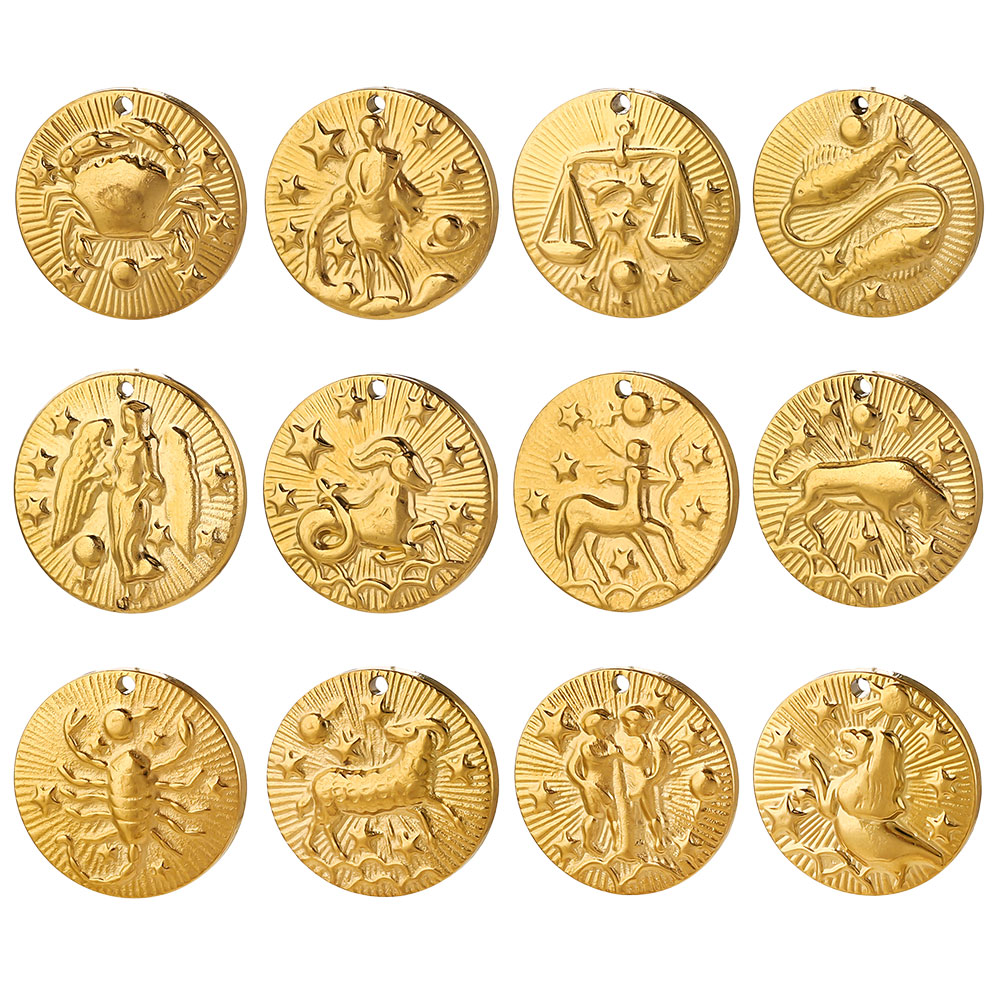 5pcs Stainless Steel 12 Zodiac - đánh giá và giá Jewelry Making Materials Wholesale