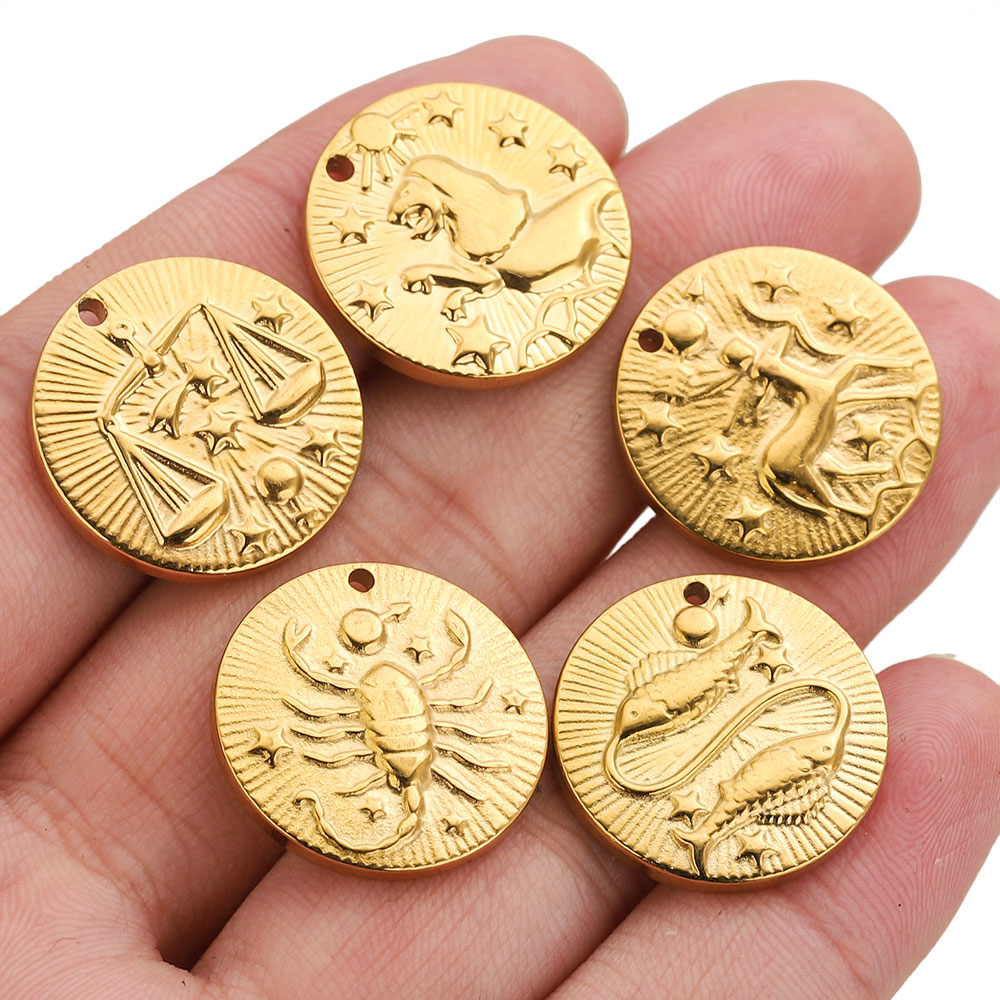 5pcs Stainless Steel 12 Zodiac - đánh giá và giá Jewelry Making Materials Wholesale