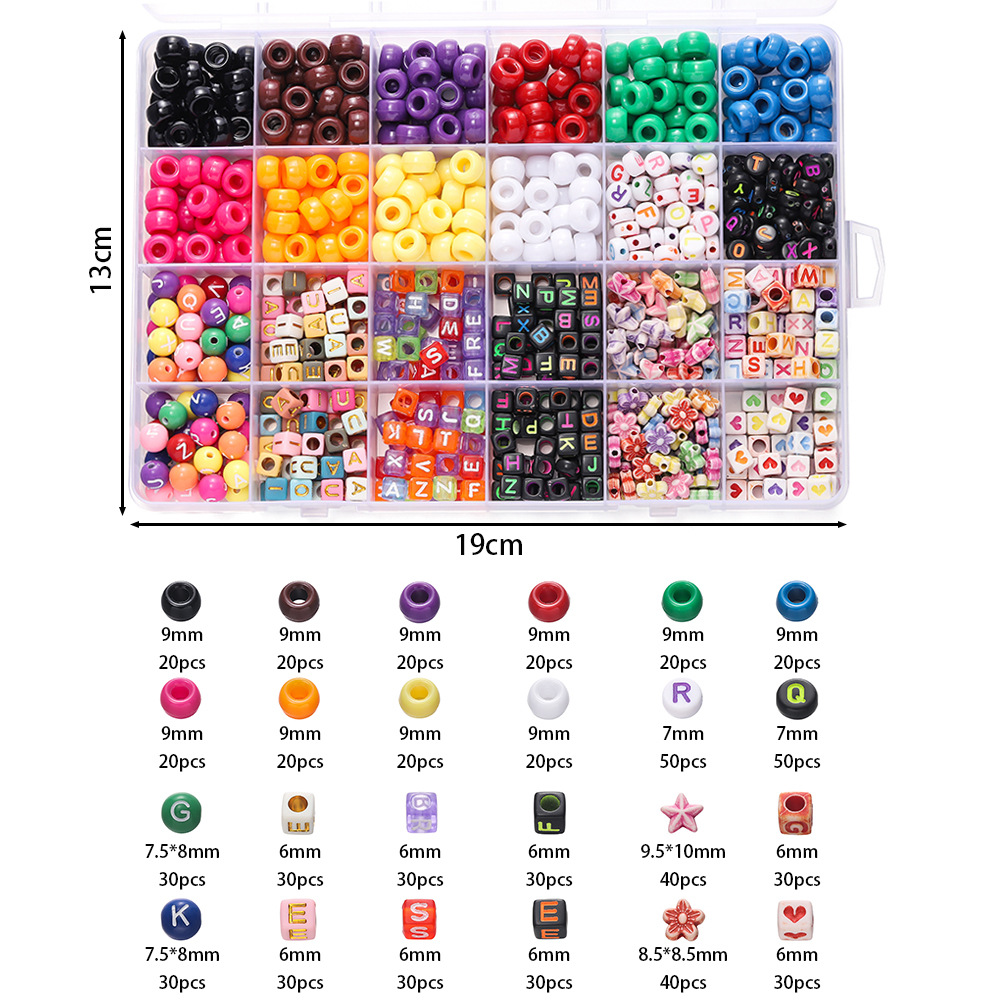 1 Box Colorful Acrylic Pony Be - đánh giá và giá Jewelry Making Kit