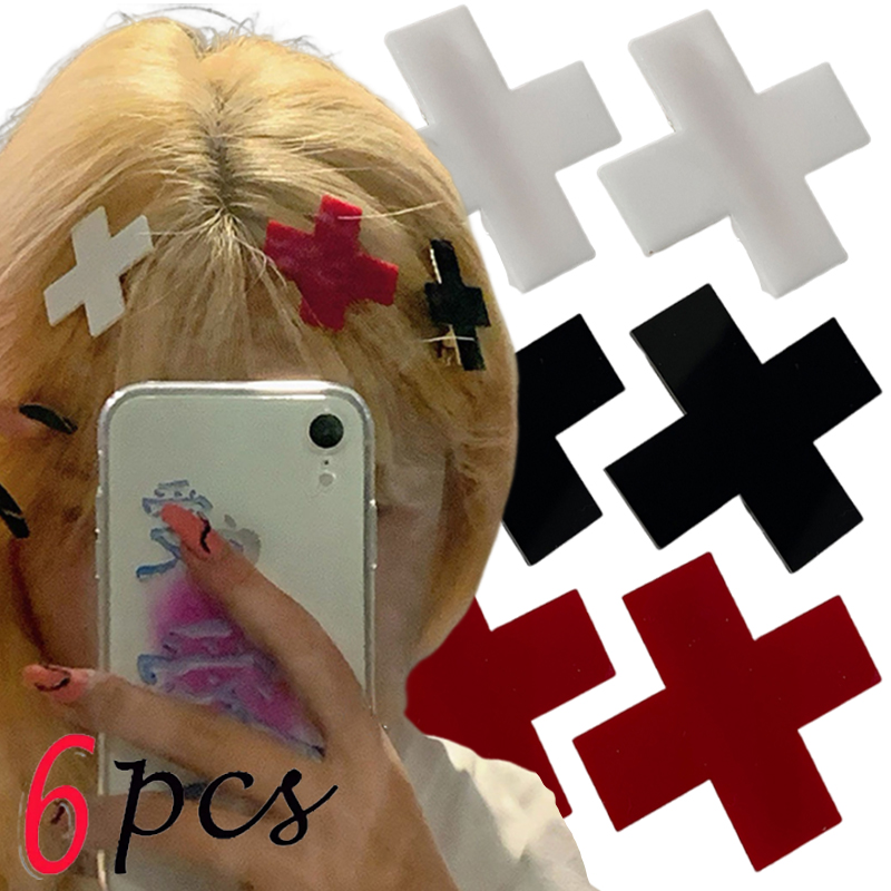 Y2K Red Cross Hair Clip Punk G - đánh giá và giá Jewelry Making For Adults