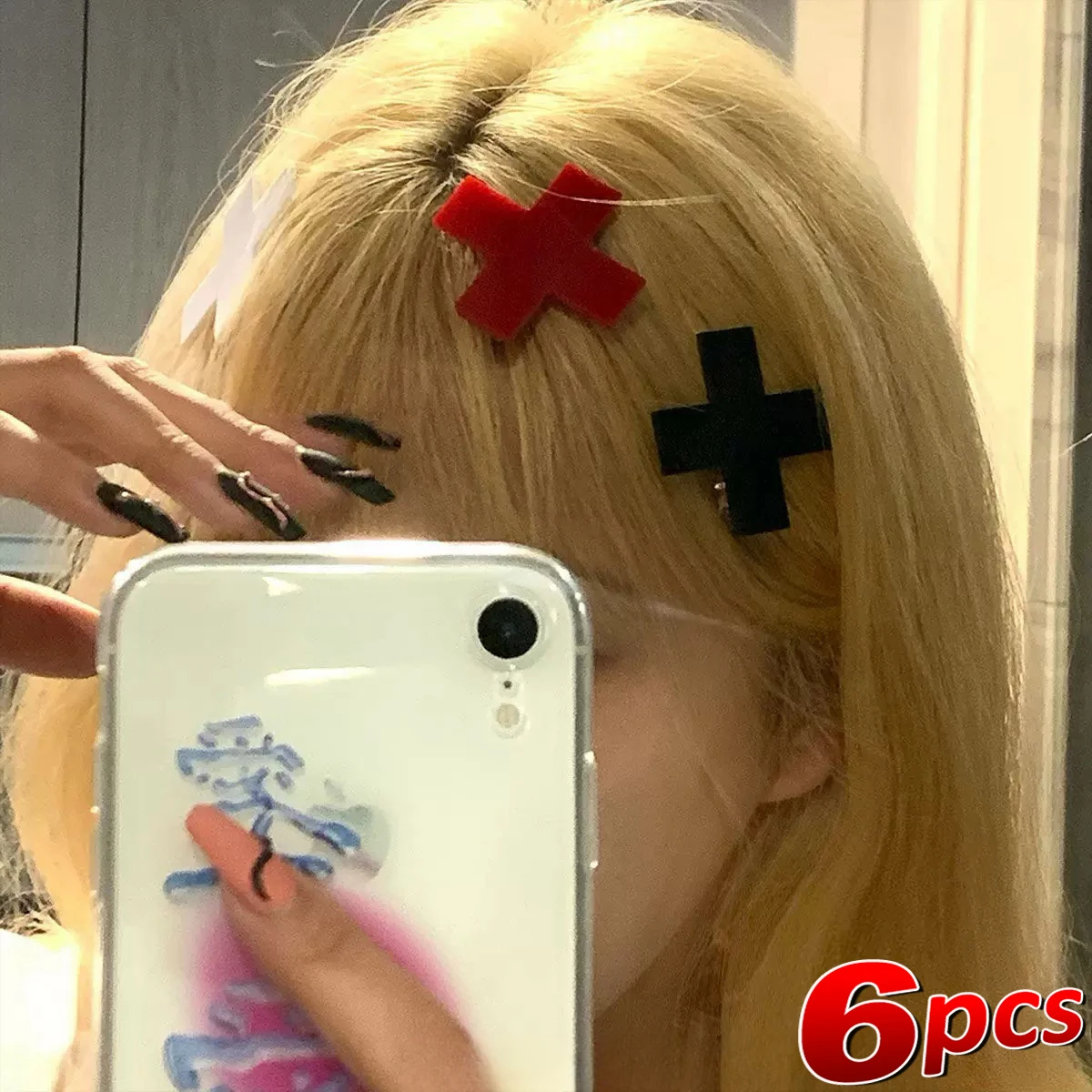 Y2K Red Cross Hair Clip Punk G - đánh giá và giá Jewelry Making For Adults