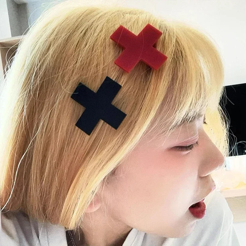 Y2K Red Cross Hair Clip Punk G - đánh giá và giá Jewelry Making For Adults